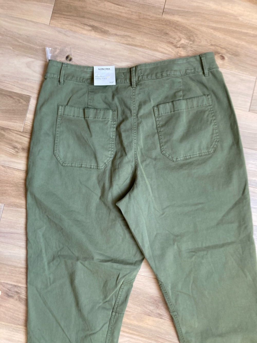 Sonoma olive green utility pant midrise pant 16P - Picture 9 of 17